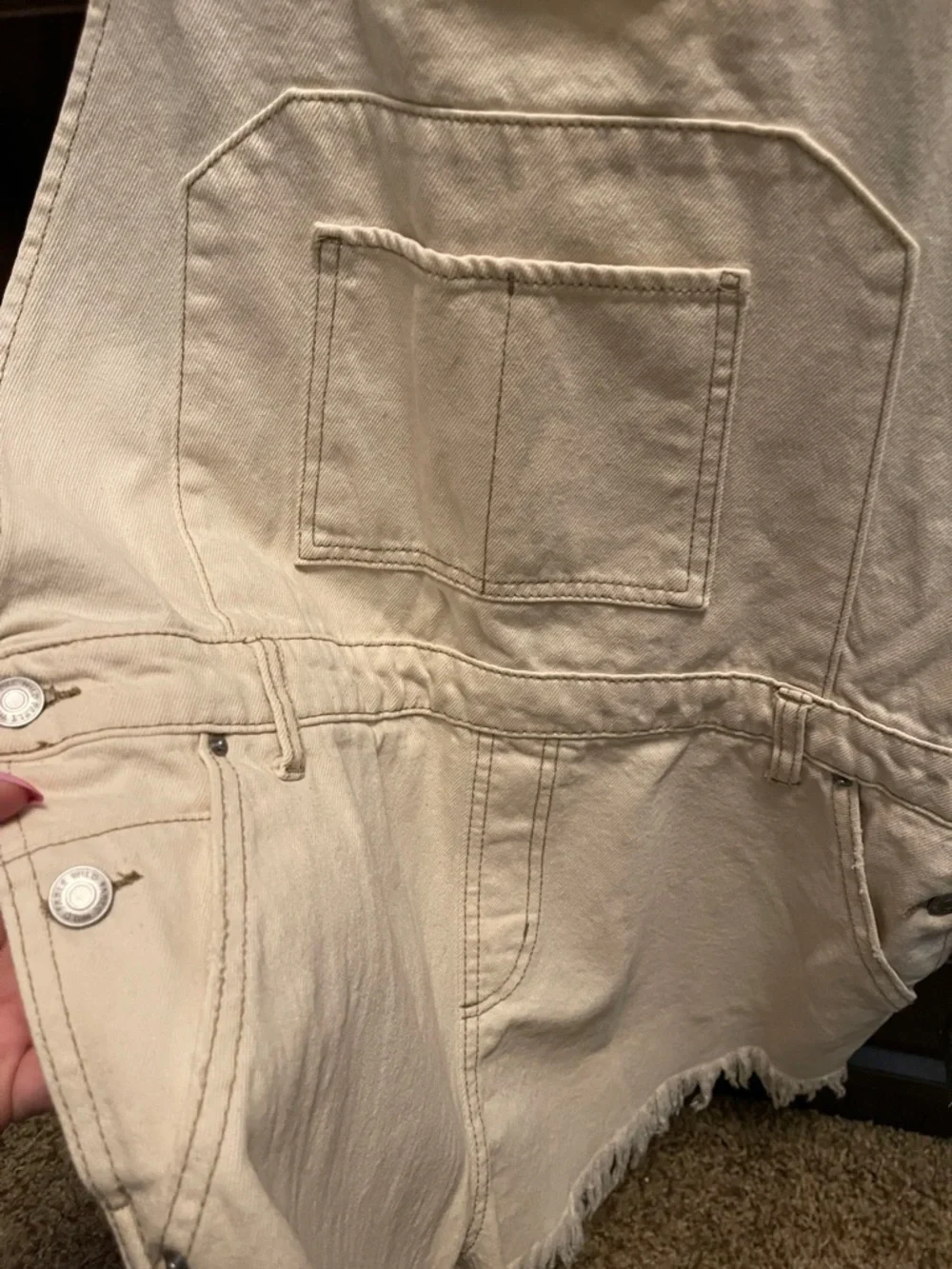 wild fable Cream Denim Short Overalls NWT L